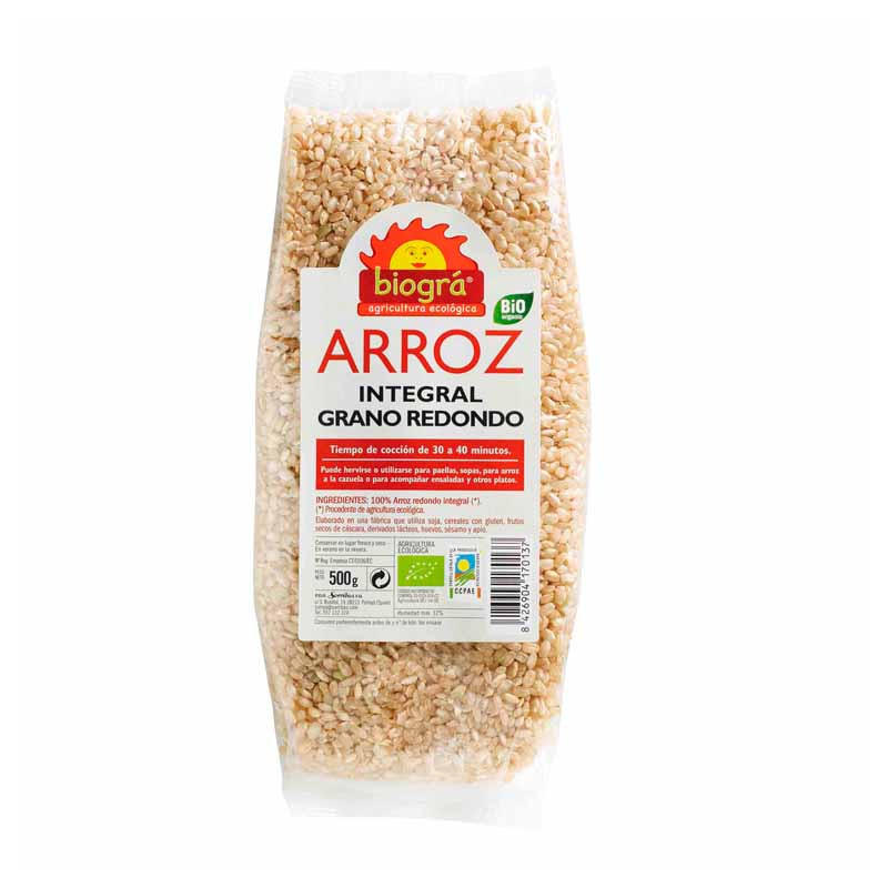 Arroz redondo integral 500gr biogra
