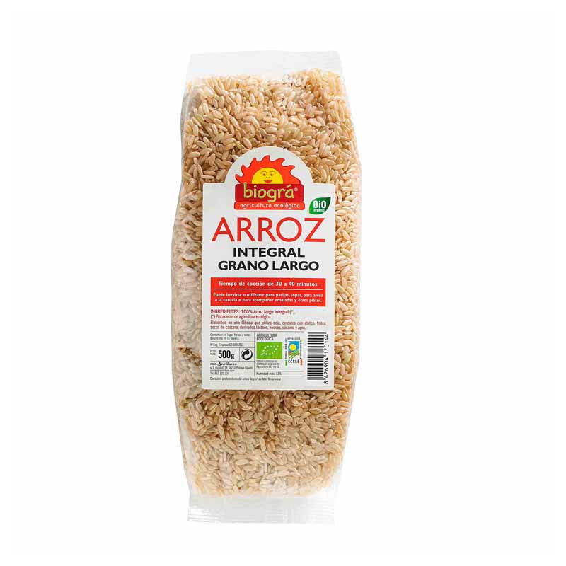 Arroz largo intg. 500gr biogra