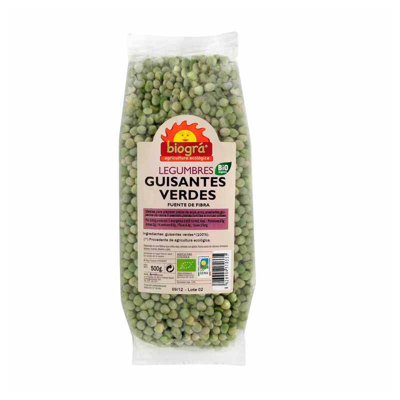 Guisantes verdes 500gr biogra