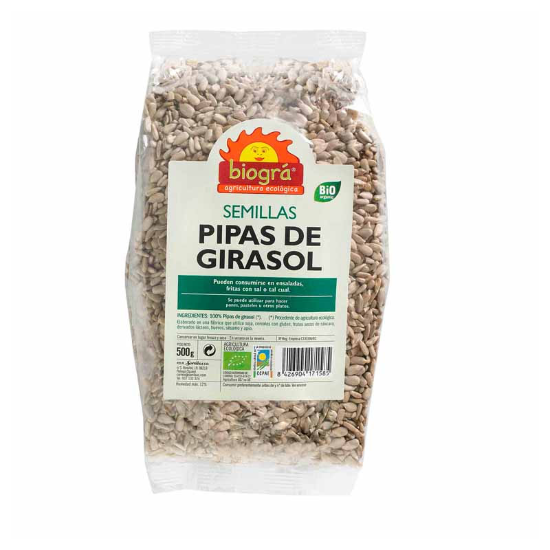 Pipas girasol 500gr biogra