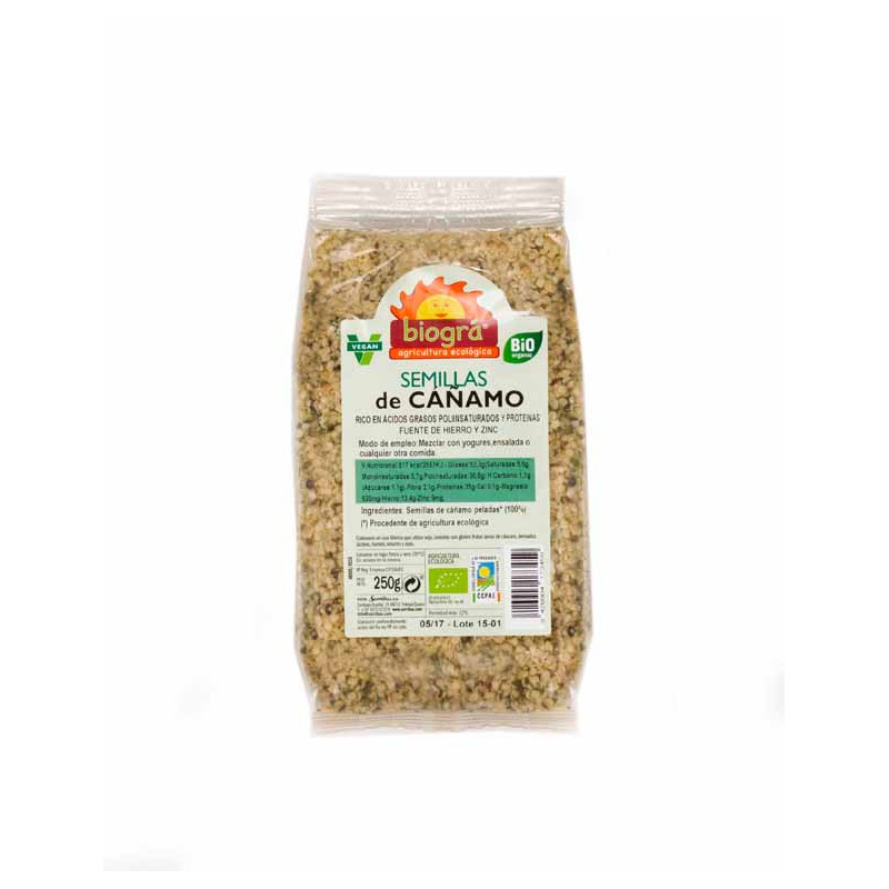 Semillas cañamo pelada 250gr biogra