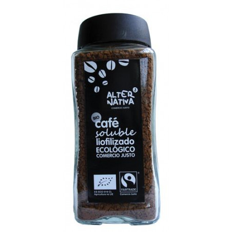 Cafe soluble 100gr comercio justo liofilizado bio