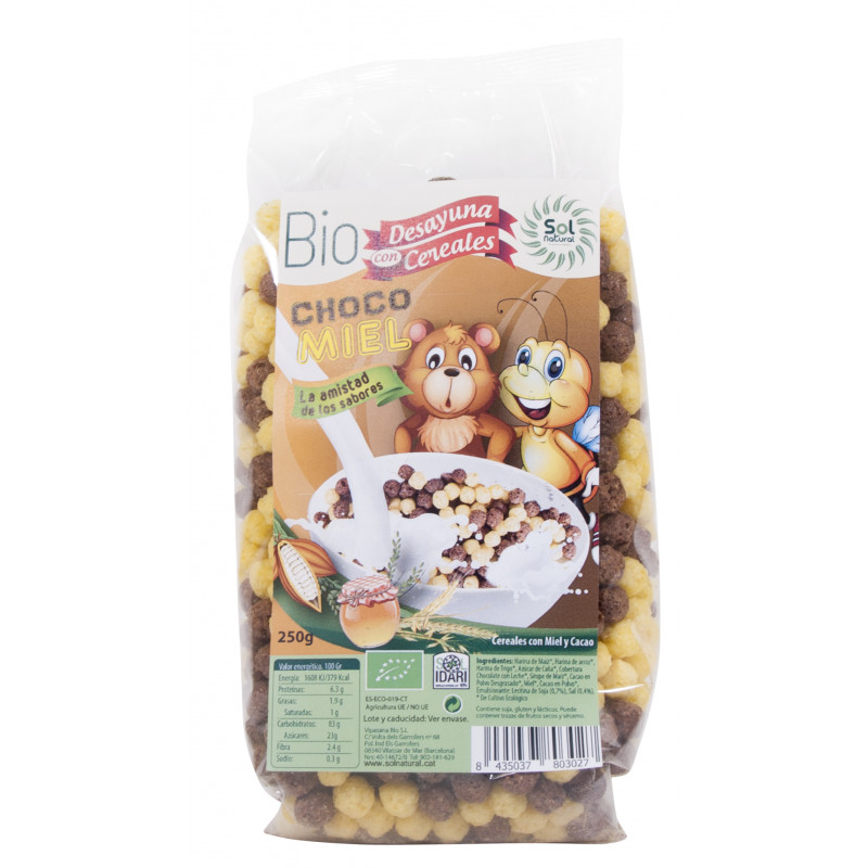 Bolitas chocolate  miel desayuno 250g sol natural