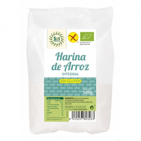 Harina arroz integral sin gluten 500g sol natural