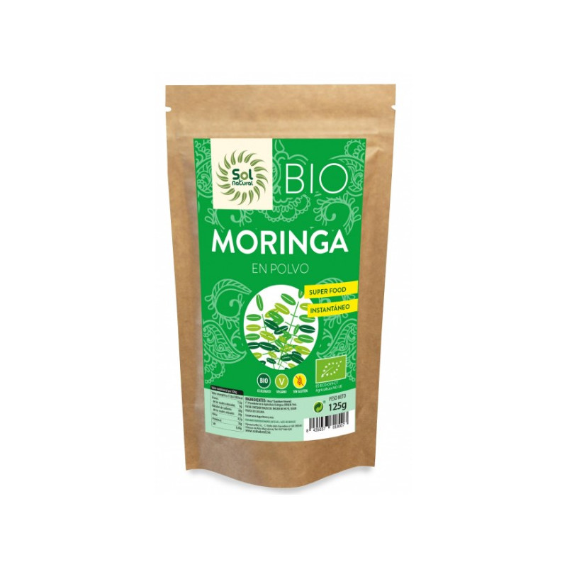 Moringa polvo bio 125gr s/g vegano sol natural