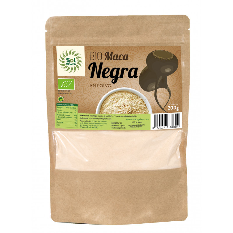 Maca negra polvo 200g sol natural