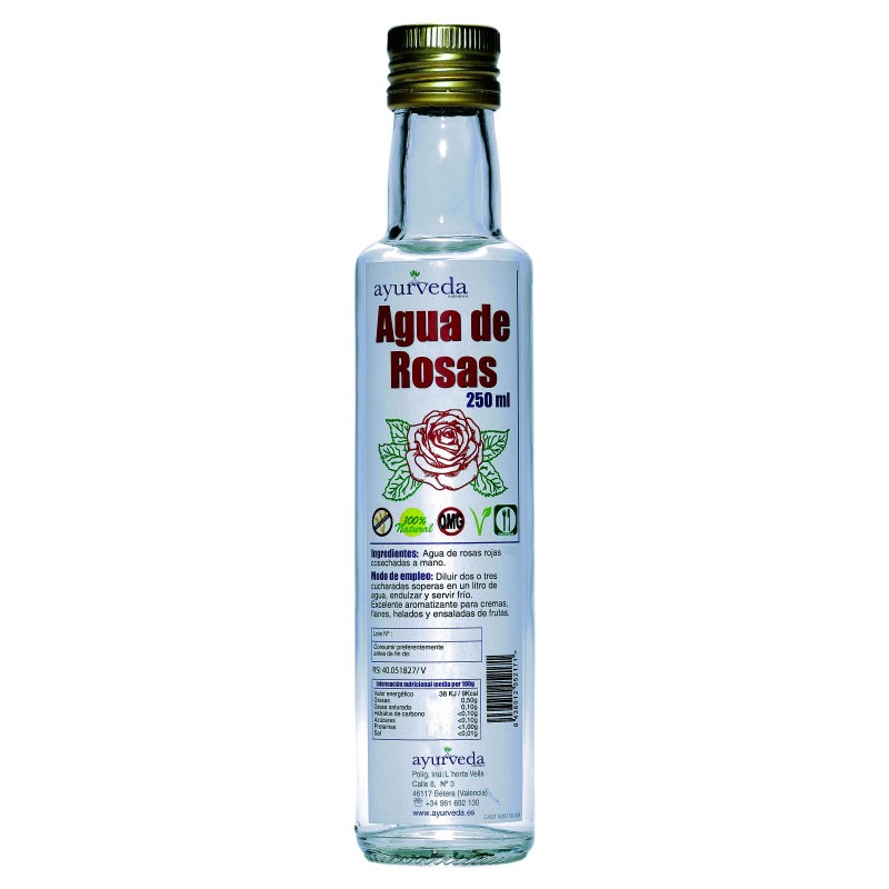 Agua de rosas 250ml ayurve.e.g