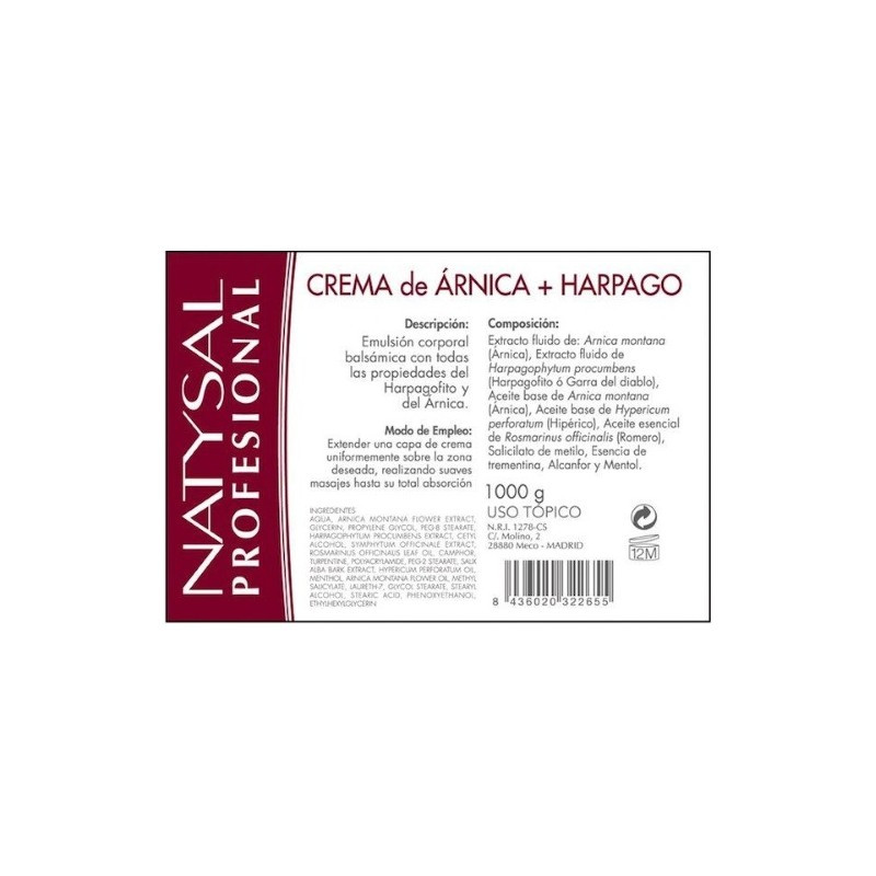 Crema arnica+harpago 1kg natys