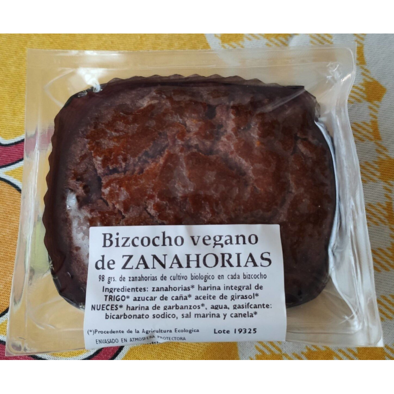 Bizcocho vegano de zanahoria 250gr bio biogredos
