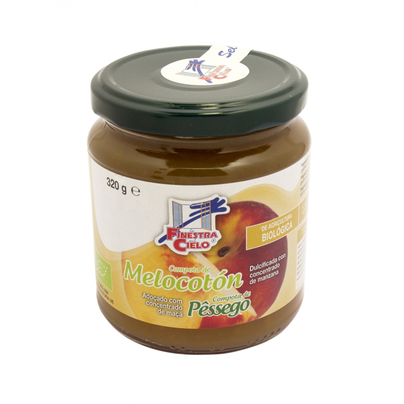 Compota melocoton 320g bio f/c
