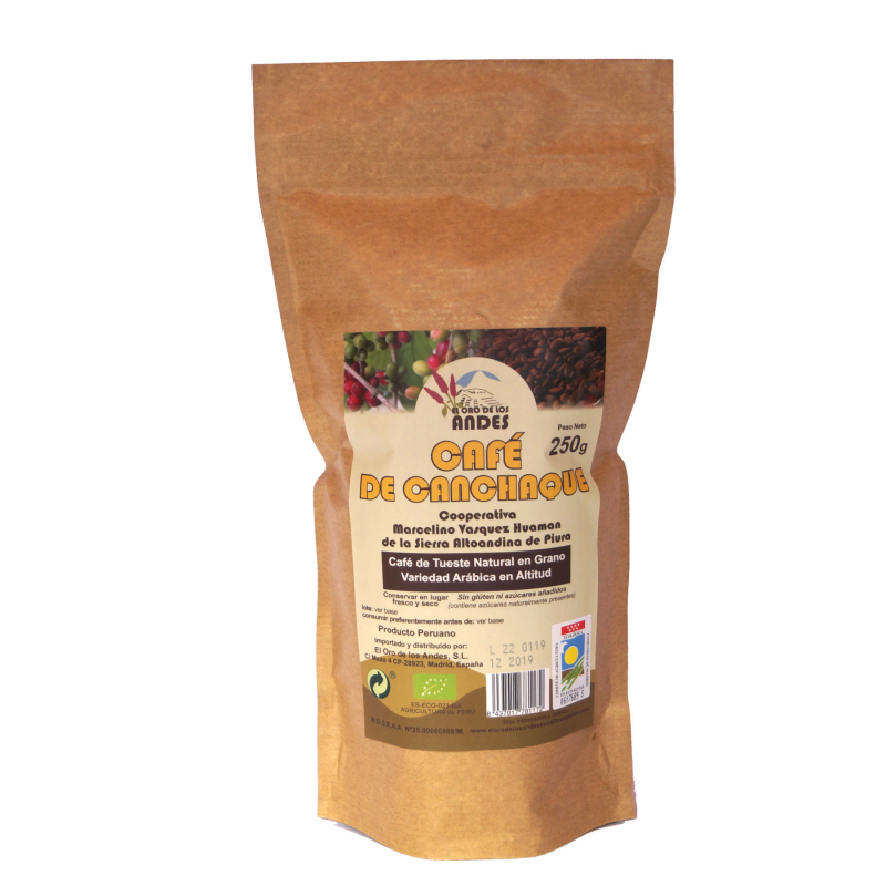 Cafe grano 250gr grano canchaq el oro de los andes