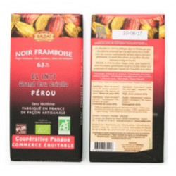 Chocolate frambuesa 63% 100gr el oro de los andes