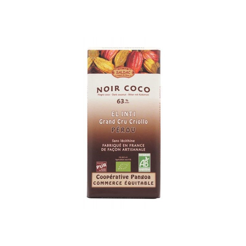 Chocolate coco 63% 100gr el oro de los andes