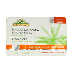 Mascarilla facial aloe y salvia 2-sobres c/s