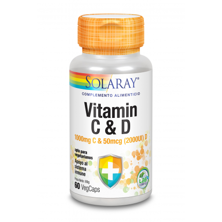 Vitamina  c + d   60 vegcaps  solaray
