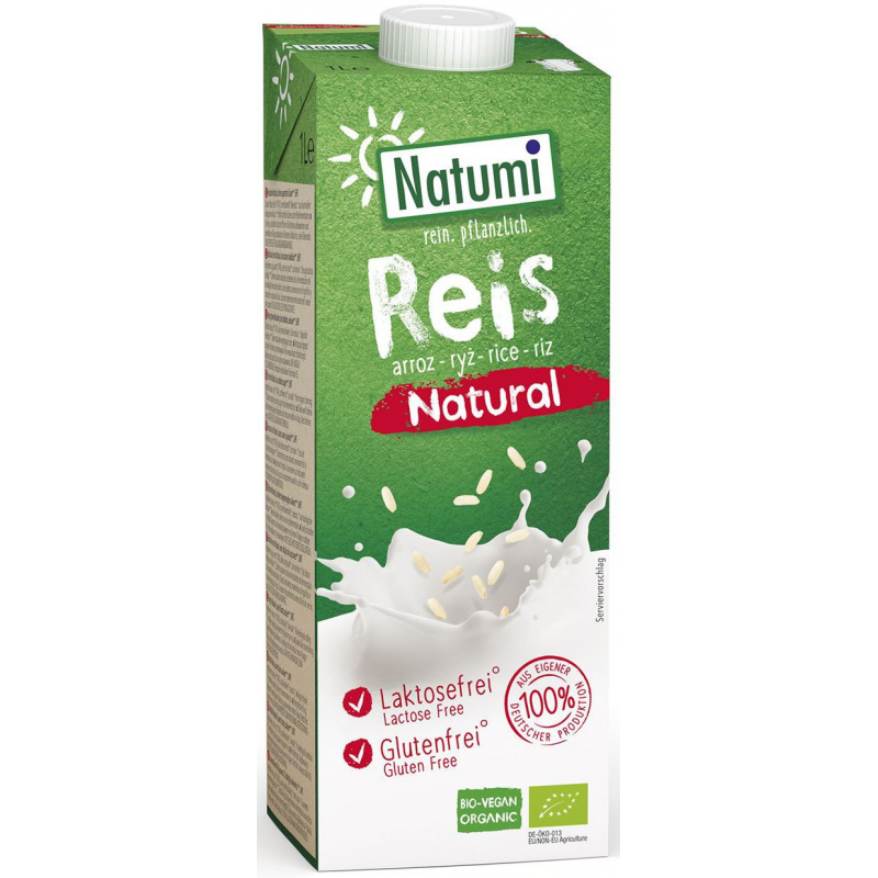 Leche arroz natural sin gluten s/a s/lac 1l natumi