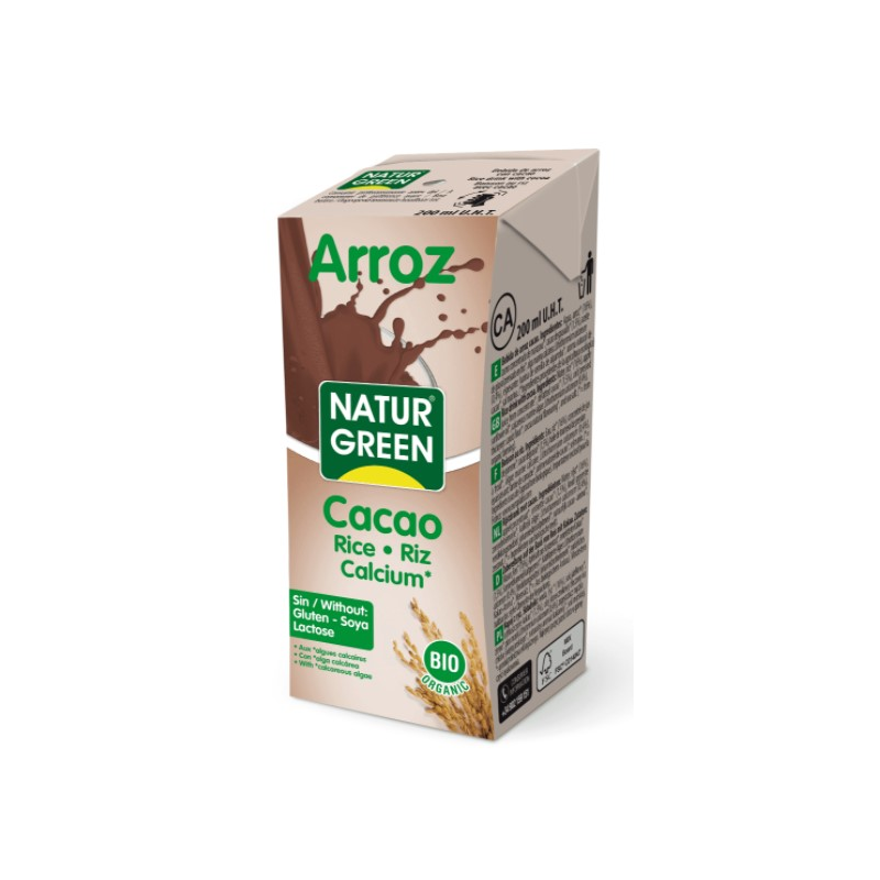 Bebida de arroz con cacao y calcio  200ml bio  nat
