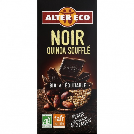 Chocolate negro con quinoa hinchada bio 100gr