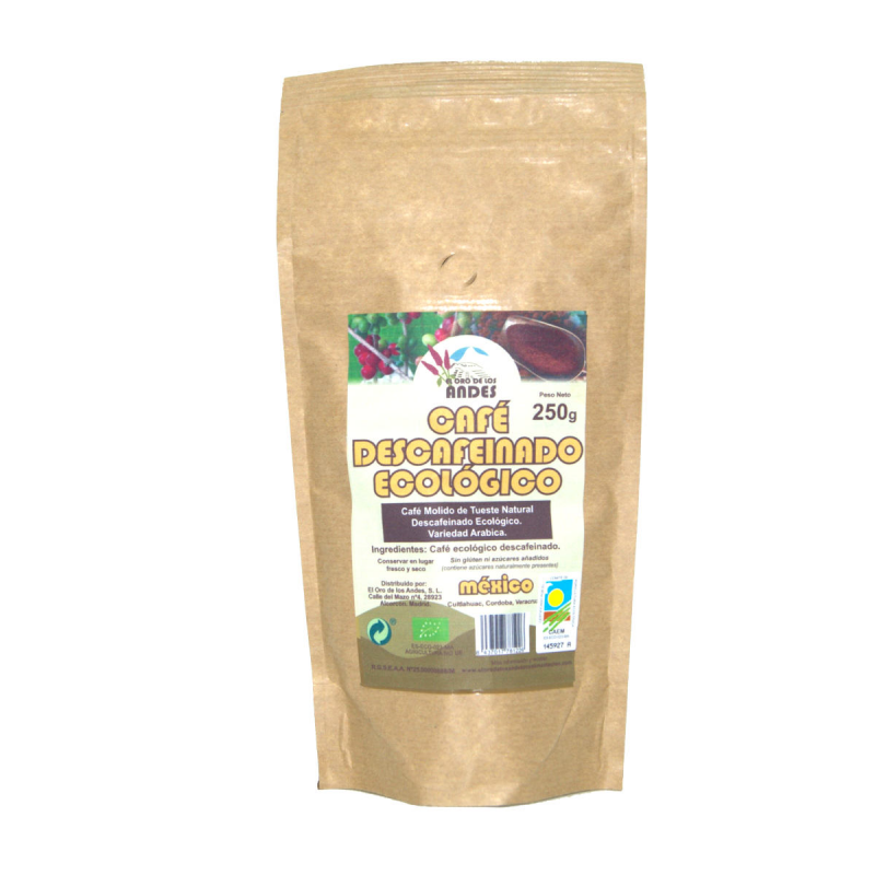 Cafe descafeinado eco. 250gr. el oro de los andes