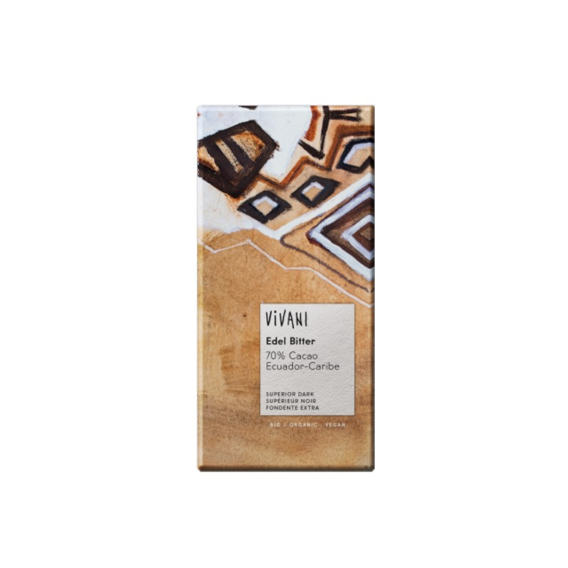 Chocolate ecuador/caribe vegano 70% cacao 100gr. v