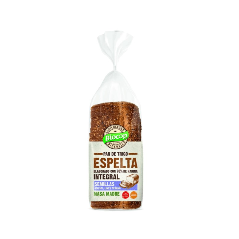 Pan molde espelta int.semillas 400gr bio biocop