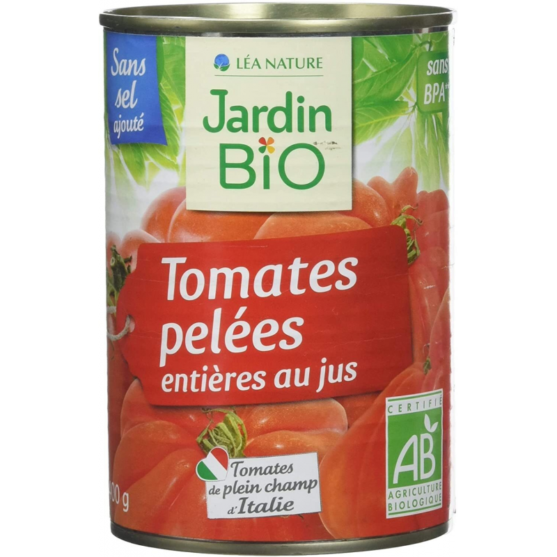 Tomates enteros pelados 400gr bio jardin