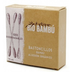 Bastoncillos de bambu y algodon 100und. bio-bambu