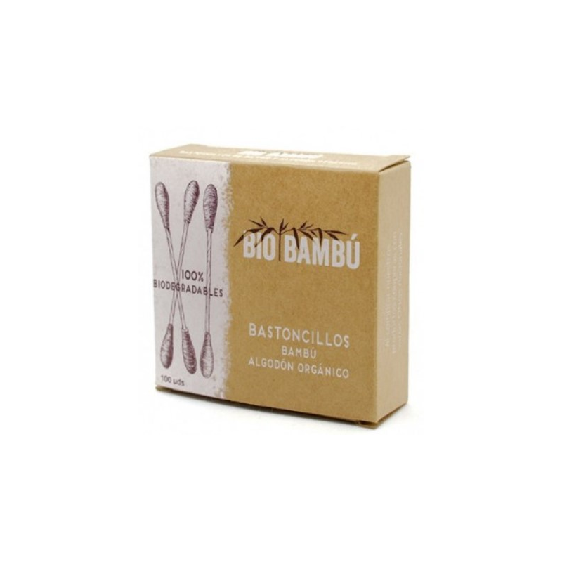 Bastoncillos de bambu y algodon 100und. bio-bambu