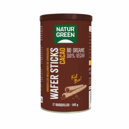 Wafer cacao en stick 140gr bio naturgreen