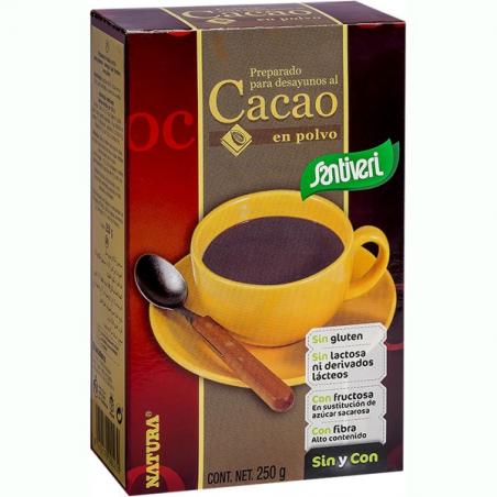 Cacao en polvo sin azucar 250gr s/g s/l santiveri