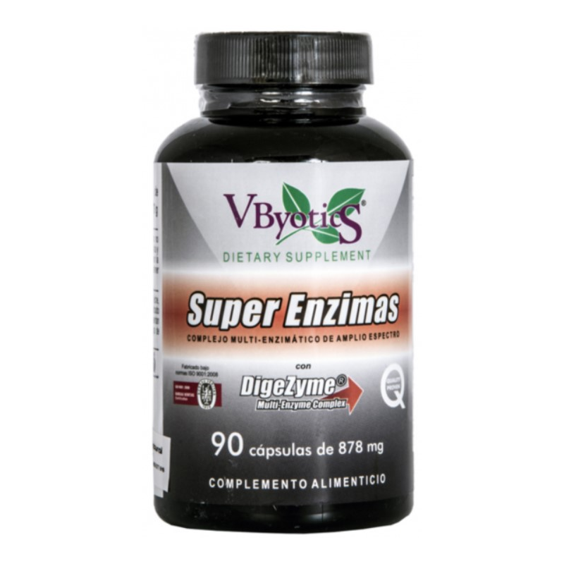 Super enzimas 90caps 868mg vegana vbyotics