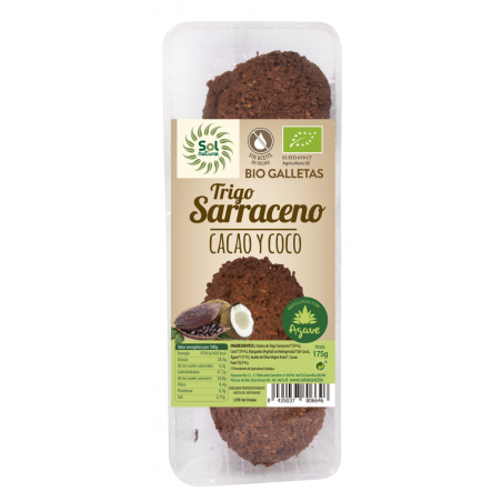 Galletas trigo sarraceno coco.cacao bio sol natura