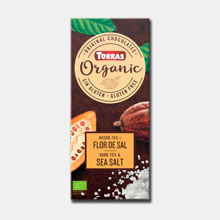 Chocolate negro 70%cacao flor sal bio 100gr torras