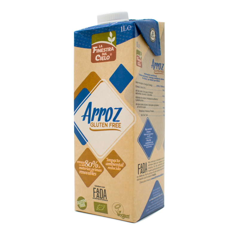 Bebida arroz sin gluten bio 1l f/c