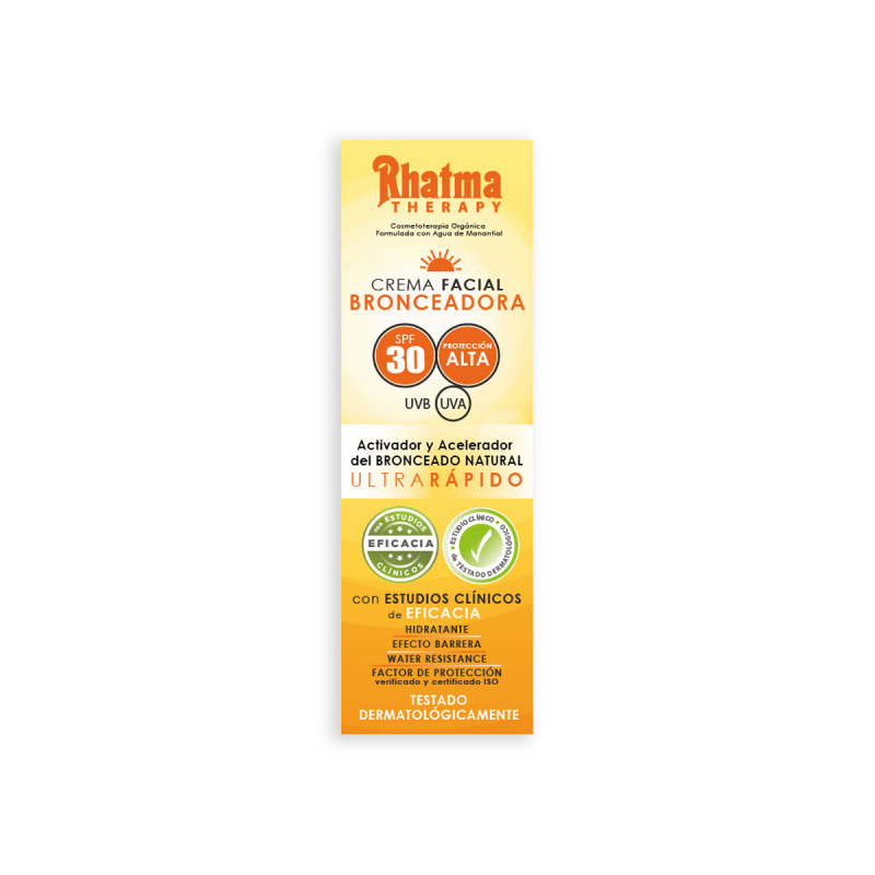 Crema bronceadora facial spf 30 rhatma 60ml.