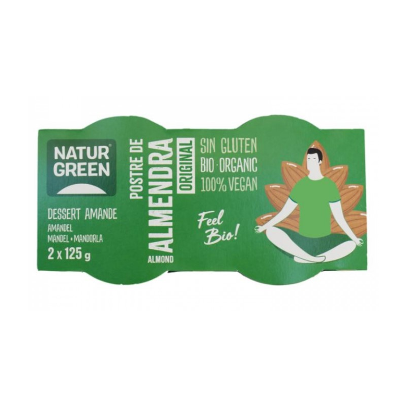 Postre almendra cacao bio 2x125g naturgreen
