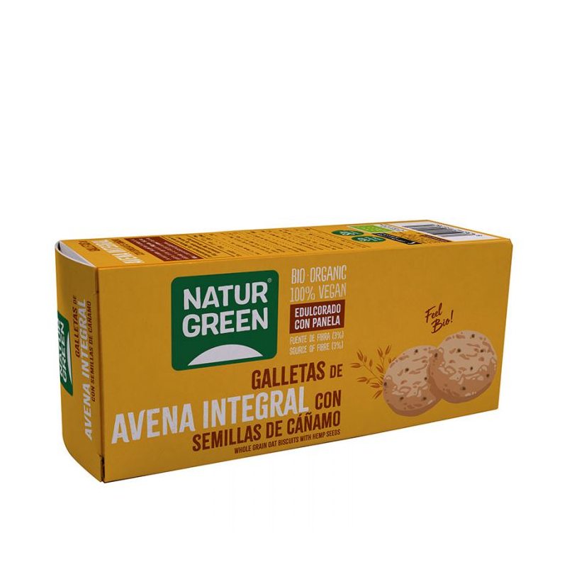 Galletas avena semillas cañamo 140g naturgreen
