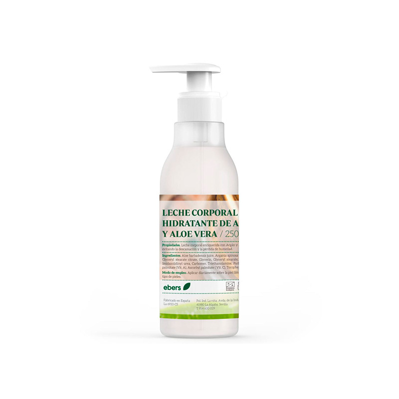 Leche corporal hidra argan y aloe vera 250ml ebers
