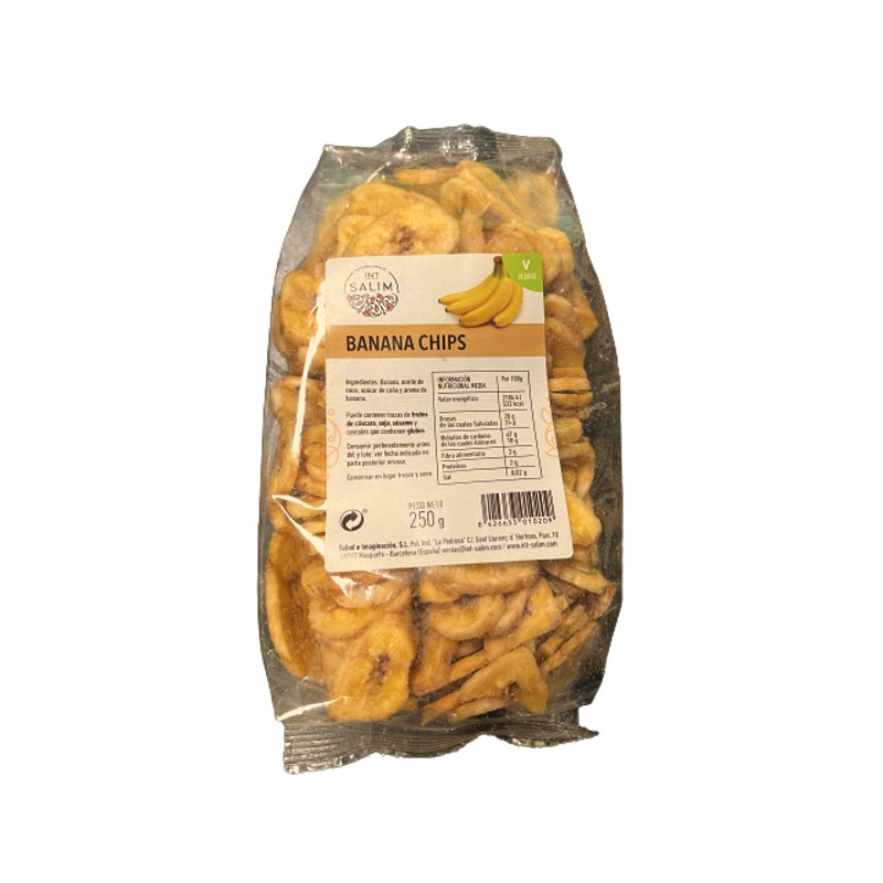 Platano deshidratado 250g. vegano int-salim