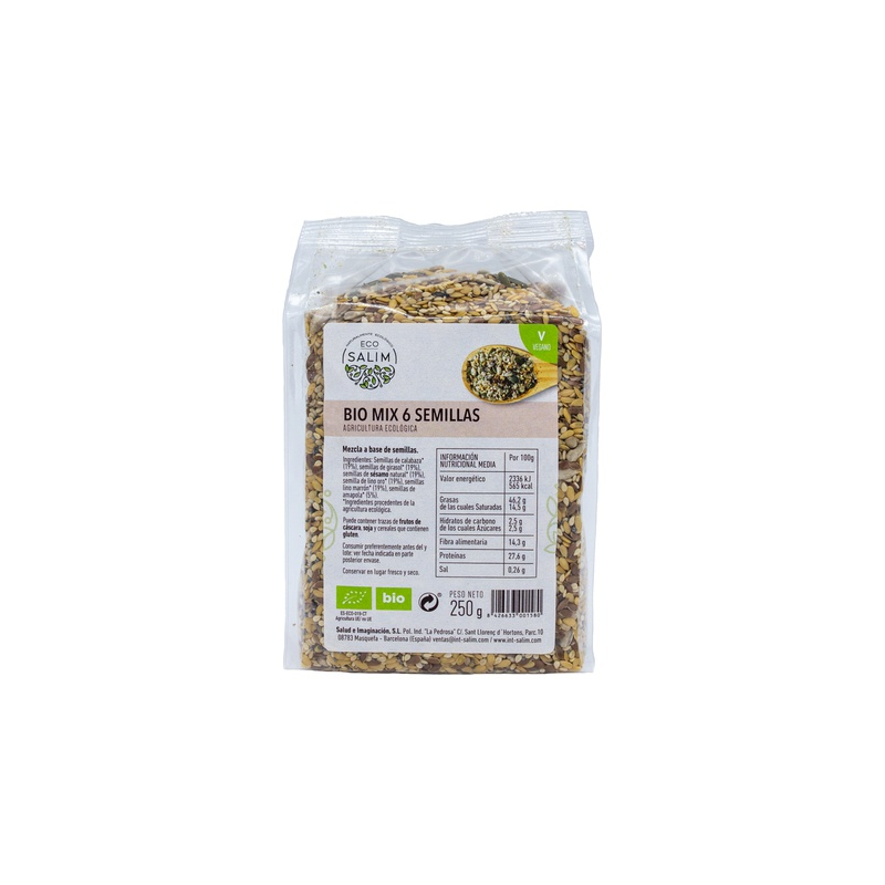 Bio mix 6 semillas 250gr vegano  bio eco-salim