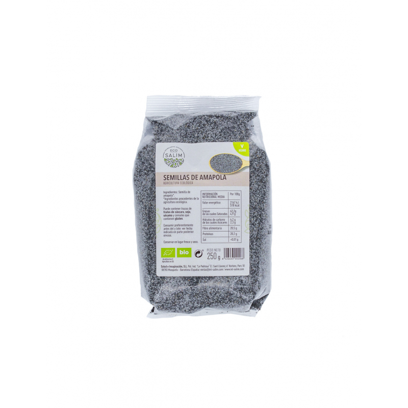 Semillas amapola 250gr vegano  ecosalin
