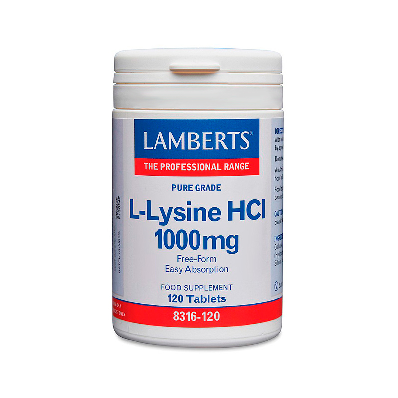 L-lisina hcl 1000mg 120tb lamberts