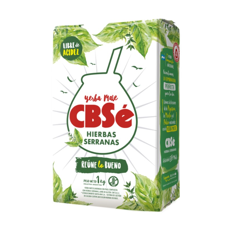 Yerba mate cbse con hierbas serranas 1kg
