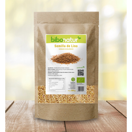 Semillas lino dorado 500g ecologico bibonatur