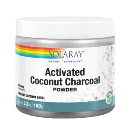 Activated coconut charcoal carbon 150g solaray