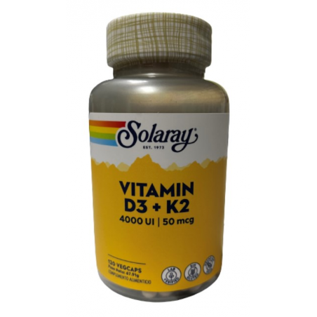 Vitamina d3+k2 4000ui 50mcg 120vegcaps solaray
