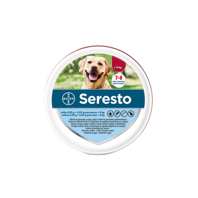 Collar parasito seresto mas de 8kg bayer