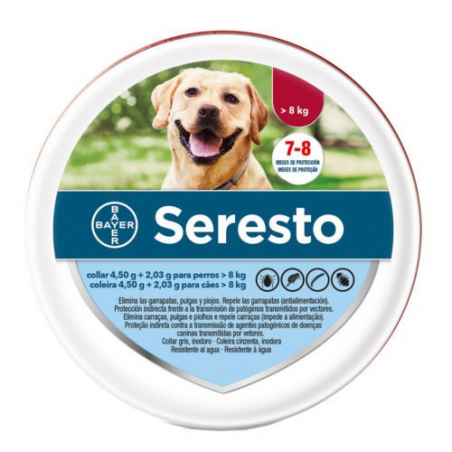 Collar parasito seresto mas de 8kg bayer