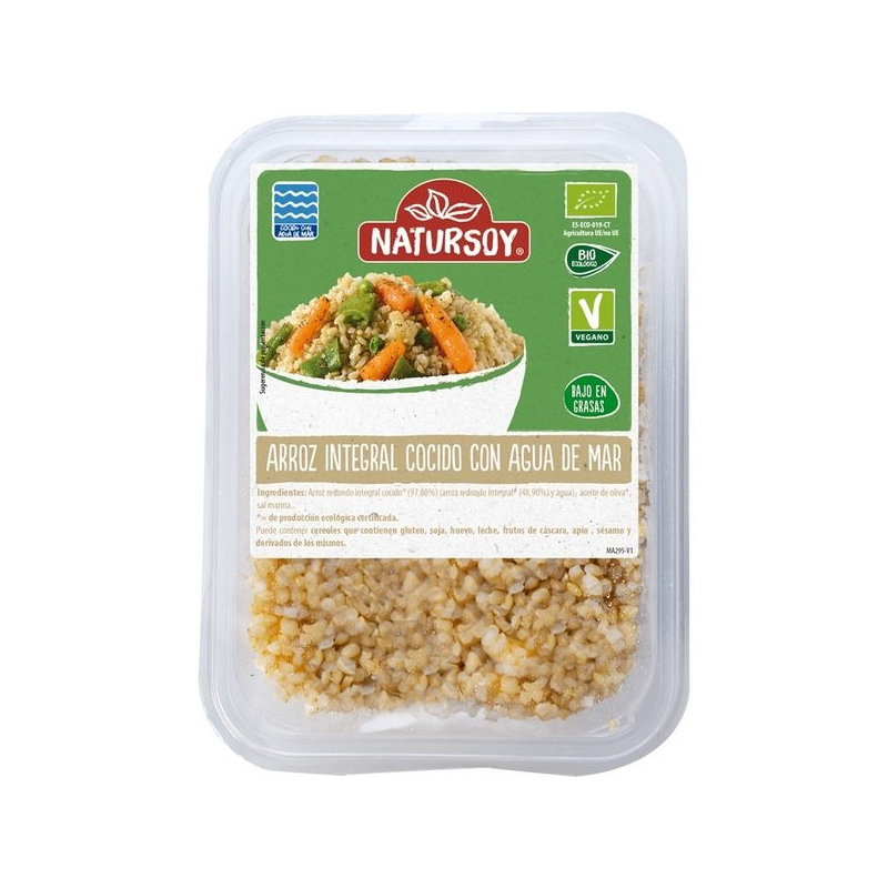 Arroz integral cocido agua de mar 400g natursoy