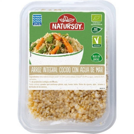 Arroz integral cocido agua de mar 400g natursoy